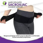 MARS WELLNESS Sacroiliac Support SI Loc Hip Belt for Men and Women Lumbar Lower Back Joint Pelvic Posture Support - Small/Medium