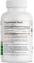 Bronson Vitamin K2 D3 (MK7) Supplement Non-GMO Formula Vitamin D3 5000IU (125 mcg) & 90 mcg K2 MK-7, Easy to Swallow D & K Complex, 60 Capsules