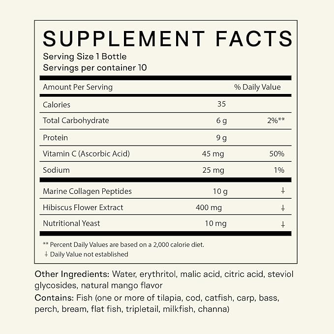 Happy Aging Marine Collagen Peptides Glow Shot 10,000mg - Liquid Collagen for Women with Liposomal Delivery - Promotes Skin Hydration, Elasticity & Radiance - Supports Hair & Nails, 10 Shots