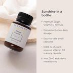 JSHealth Vitamin D3 1000IU Supplement. Vegan D3 Vitamins Support Bone Health, Muscle Strength, Heart Health, Immune Support. Vegan. By Nutritionist Jessica Sepel (60 Tablets)