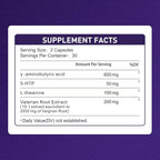 600mg GABA Sleep Aid* for Adults with 200mg Valerian Root, 100mg L-theanine, 60mg 5-HTP | Helps The Body Ease Into Sleep* & Maintain Deep Restful Sleep*, 60 Capsules, 30 Day Supply