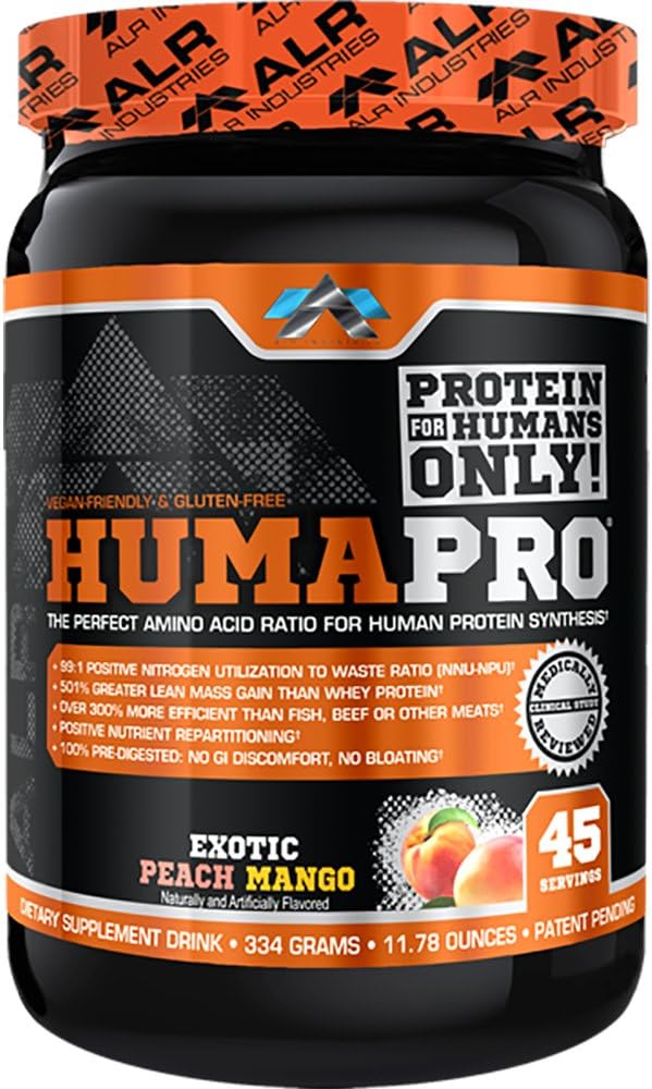 HumaPro Essential Amino Acid Formula | EAA Protein Supplement | Supports Muscle Recovery & Performance | Vegan, Gluten Free | | 45 Servings (Exotic Peach Mango)