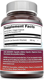 Amazing Formulas Quercetin 500mg Veggie Capsules Supplement | Non-GMO | Gluten Free | Supports Overall Health & Well Being (240 Count)