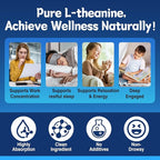 duwhot L Theanine Gummies, 200/400mg L-Theanine Supplement for Adults & Kids, Natural Stress Relief, Relaxation, Zzz & Focus Support Gummy,Organc,Vegan, Low Sugar,Non-Drowsy,Lemon Flavor,120 Chewables