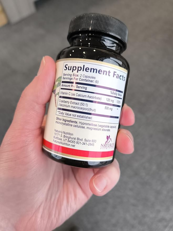 Cranberry Extract Pills Supplement - 500mg Per Serving Cranberry Extract with Vitamin C - Urinary Tract Health Support, Sugar Free Formula, Fruit Powder Extract - Bottled in USA - 120 Capsules