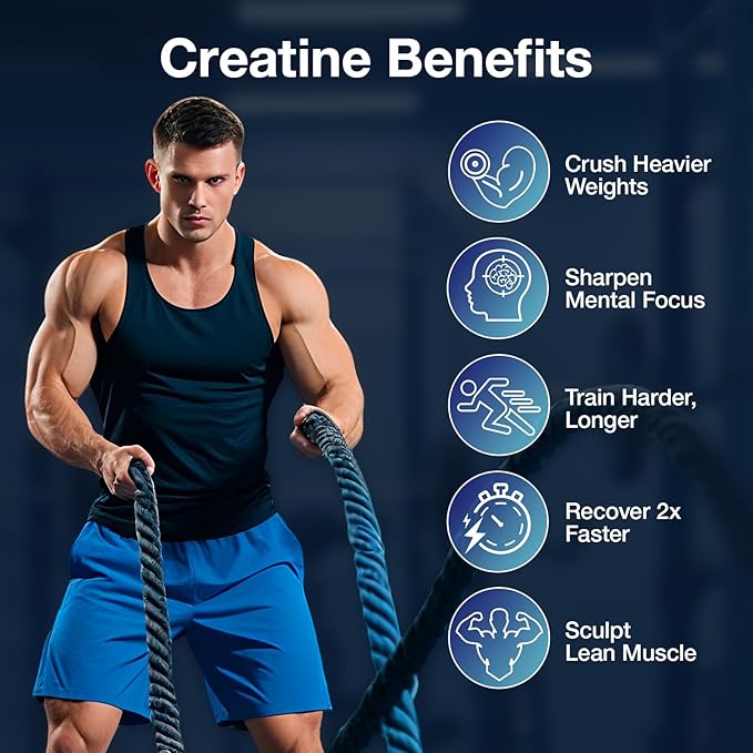 Creatine Gummies for Men & Women - Creatine Monohydrate Gummies 5g, Muscle Builder, Energy Boost & Pre-Workout Supplement, Low Sugar Taurine Chewable Gummy 2 Pack