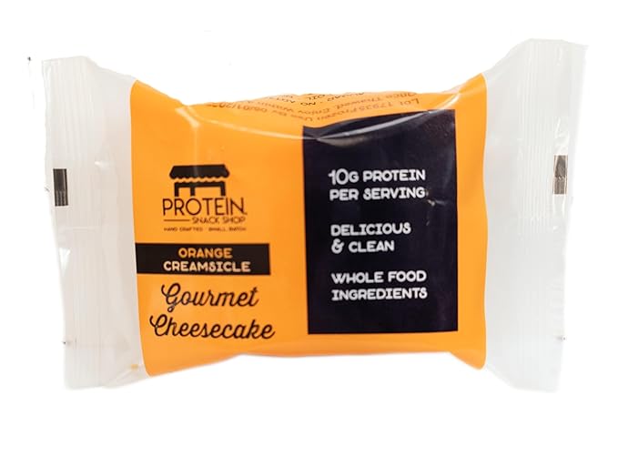 Low Carb Protein Cheesecake Bars | High Protein, Gluten-Free, Clean Ingredients Snack Bars (8, Orange Creamsicle)
