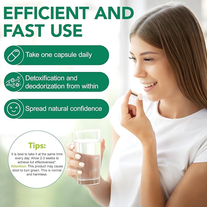 Body Deodorizing Supplement | Body Magic | Chlorophyll Capsules - 120 Count | Natural Internal Deodorant with Chlorophyll & Mint | Supports Freshness for Underarm, Intimate Areas & Breath | Vegan