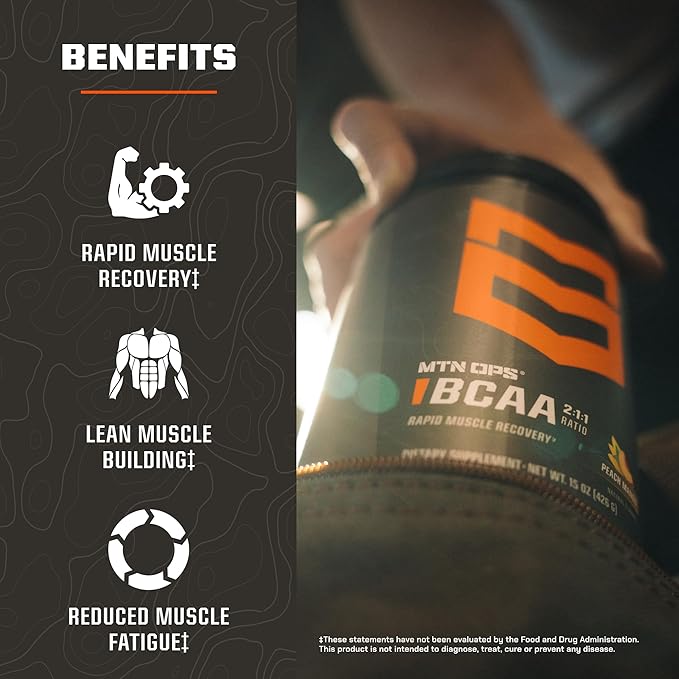 MTN OPS BCAA Powder 2:1:1 Amino Acids Supplement Powder for Rapid Muscle Recovery & Repair with Zero Sugar & Gluten Free - 30 Servings, Grape