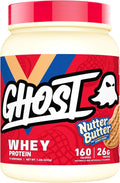 GHOST Whey Protein Powder, Nutter Butter - 1LB Tub, 26G of Protein - Flavored Isolate, Concentrate & Hydrolyzed Whey Protein Blend - Post Workout Shakes