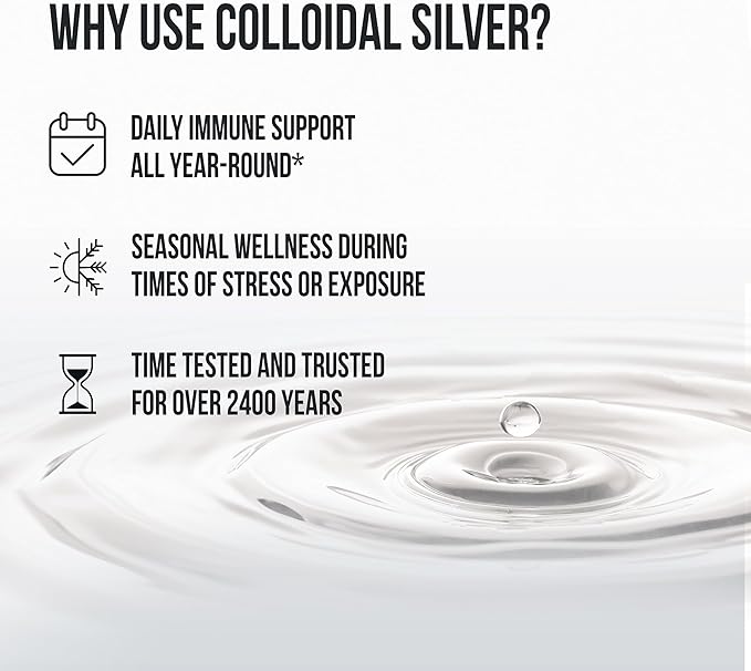 Sovereign Silver Immune Support - Colloidal Silver, Bio-Active Silver Hydrosol, 10 ppm, Liquid Twist Top, 32 Fl Oz, (946 mL)