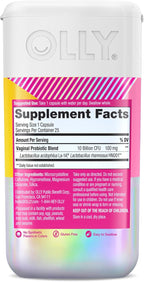 OLLY Happy Hoo-Ha Capsules, Probiotic for Women, Vaginal Health and pH Balance, 10 Billion CFU, Gluten Free - 25 Count (Pack of 2)