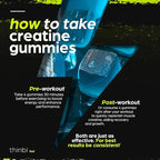 Creatine Monohydrate Gummies Complex 6200mg for Men & Women - 120 Gummies Advanced Formula W/L-Taurine + Vitamin B12 for Muscle Strength, Muscle Builder, Energy Boost, Pre-Workout Supplement - Thinbi