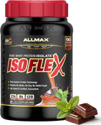 ALLMAX ISOFLEX Pure Whey Isolate Protein Powder - Gluten Free, Low Lactose, Sugar-Free - High-Protein, Clean, Keto-Friendly for Pre Post Workout Supplement for Women and Men | Chocolate Mint, 2lb