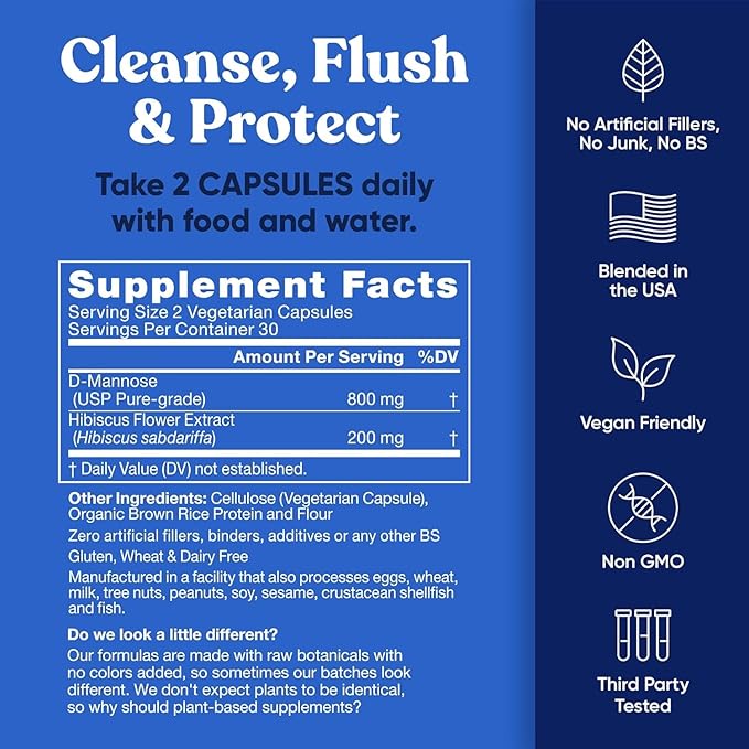 Urinary Tract Supplement Duo, Urinary Harmony + Killer Cranberry, UT Defense blends, D-mannose & Hibiscus + Cranberry, Pine Bark, Propolis & Vitamin D, Clinical Strength Ingredients, 2 X 60 ct