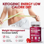 Keto ACV Gummies Advanced Weight Loss, Keto Gummy Supplement for Women and Men, with 1500MG Apple Cider Vinegar & Vitamin B12, Vegan & Non-GMO, Detox & Cleanse, Low-Carb, 60 Count