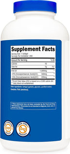 Nutricost Fish Oil 1000mg (560mg of Omega-3), 240 Softgels (3 Bottles)