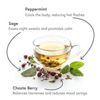 Fabula Menopause Herbal Tea – Organic Herbal Blend for Menopause Support, with Peppermint, Lemon Balm & Black Cohosh – Caffeine-Free, Stress Relief, 20 Biodegradable Sachets