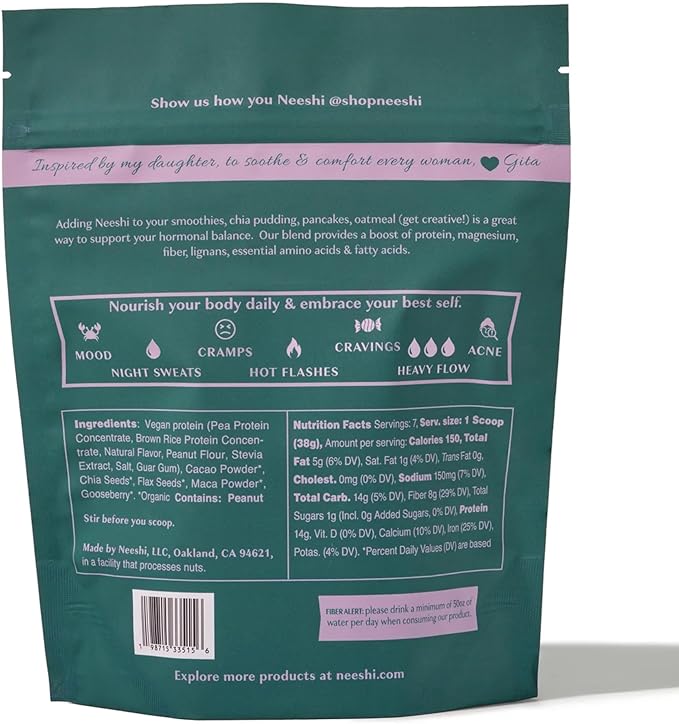 Hormone Balance Protein Powder – PMS & Perimenopause Relief for Cramps, Bloating & Mood Swings – Vegan Plant Based Superfood – 7 Servings