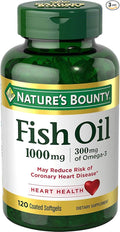Nature's Bounty Fish Oil 1000 mg, Odorless, 120 Coated Softgels (Pack of 3)