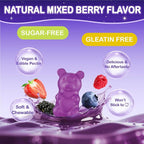 Magnesium Glycinate Gummies for Kids 4+: Sugar Free Magnesium Bisglycinate Gummy with Chamomile, L-Theanine, Lemon Balm, B6, Omega 3, Zinc - Gluten Free, Non-GMO, Vegan, Mixed Berry Flavor