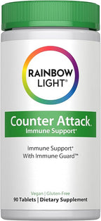 Rainbow Light Counter Attack Immune Support Booster Supplement for Adults | 90 Tablets | with Vitamin C, Zinc, Immune Guard & More