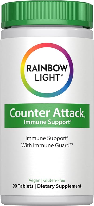 Rainbow Light Counter Attack Immune Support Booster Supplement for Adults | 90 Tablets | with Vitamin C, Zinc, Immune Guard & More