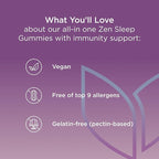 Hyland's Rest and Fortify Zen Sleep Aid and Immune Support, 42 Vegan Gummies, with Melatonin and L-Theanine for Sleep Support and Organic Black Elderberry, Vitamin C and Zinc