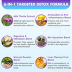 Liver Detox Cleanse & Repair Gummies - 2000mg Milk Thistle Liver Gummies, 23-in-1 Herbal with Dandelion Root, Glutathione & Turmeric- for Liver Health, Digestion & Antioxidant - Sugar Free, 60 Counts