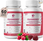Lukaree 2 Pack Cranberry Gummies for Women – Cranberry Complex with D-Mannose, Ashwagandha, Magnesium, Ginseng – Urinary Tract, Mood & Energy Support – Daytime Vitality Supplement – 120 Count