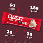 Quest Nutrition Crispy Protein Bar, Fruity Cereal Flavor, 18g Protein, 1g Sugar, 2g Net Carbs, Low Sugar, 12 Count