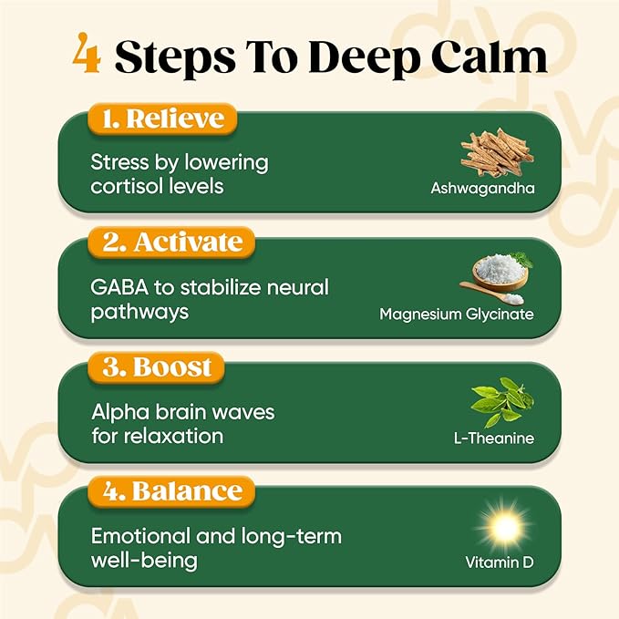 Venture Pal Calm Drink Mix, Cortisol Reducer and Sleep Aid with Magnesium Glycinate, Ashwagandha, L-Theanine,Vitamin D, Calm Magnesium Powder for Relax & Focus, No Sugar, Non GMO, Vegan & Gluten-Free