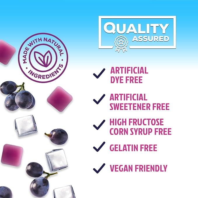 Magnesium Citrate Chews Supplement - High Absorption Magnesium Gummies Supplement - Vegan Mag Citrate Soft Chews Gummy for Adults - Relaxation & Calm Support - Delicious Grape Flavor - 60 Gummies