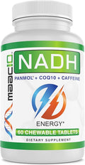 MAAC10 Energy Booster - with NADH, Caffeine & Coq10 Fast Acting Chewable Tablets - Great for Fatigue, Energy & Mental Focus.