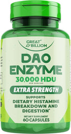 DAO Enzyme (Diamine Oxidase) - Digestive Enzymes for Women & Men - 30,000 HDU - Gut Health Supplements - Digestive Health Histamine Support - Enzymes for Digestion - 60 Capsules