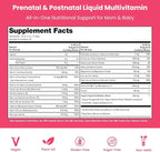Mother's Promise Prenatal & Postnatal Multivitamin for Women | Sugar Free Liquid Prenatal Vitamins for Women with Folate, Choline & Organic Fruits for Preconception, Pregnancy & Nursing | Vegan