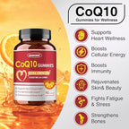 ZEBORA CoQ10 200mg Gummies, High Absorption Coenzyme Q10 Supplements with Omega-3, Heart & Energy Support, Powerful Antioxidant, Orange Flavor, 90 Gummies