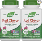 Nature's Way Red Clover Blossom Herb, Traditional Women's Health Support*, 800 mg per Serving, 100 Vegan Capsules (Pack of 2)