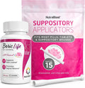 NutraBlast Boric Acid Suppositories 600mg Bundle with Applicator, 30 Suppositories & 15 Applicators - Feminine Care - Made in USA