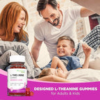 ZA'ZA K ORGANICS L-Theanine 200mg Gummy, L Theanine Supplement Gummies with GABA, 5-HTP & Magnesium Glycinate for Adults and Kids, Stress & Focus Support, Vegan Peach Flavor, 60 Chewable