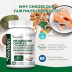 L-Arabinose 7-in-1 Metabolism Supplement | White Kidney Bean Extract, Collagen & Probiotics | Carb Block, Gut Balance & Skin Glow Support | cGMP & NSF - 60 Tablets