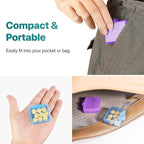 Sukuos Small Pill Box 4 pcs, Cute Travel Pill Organizer Daily Pill Case Container Portable for Pocket Purse for Vitamin Fish Oil Supplements, Easy to Open & Clean