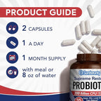 Probiotic for Men & Women, 200 Billion CFU 35 Strains, Prebiotics + Digestive Enzymes, Supreme Restore Probiotic Supplement, 60 Veggie Capsules