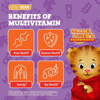 Daniel Tiger - Kids Multivitamin Gummies (60 Gummy Bottle) Toddler 2+ & Kids Vitamins - 12 Essential Vitamins & Minerals to Support Bone Health, Energy, Immune Health & Eye Health - Non GMO