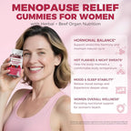 GREENPEOPLE Menopause Supplements for Women Gummies - 16-in-1 Dual Action Menopause Relief W/Black Cohosh, Vitex, Beef Organs for Hormone Balance, Hot Flashes, Night Sweats & Mood, Sugar-Free 60 CT