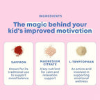 JoySpring Saffron for Kids – Mood Magic Pixie Sticks with Magnesium Citrate & Vitamin D3 – Herbal Saffron Extract Drink Mix, Sugar Free Cherry Lime Powder | 4+ Years | 25 Servings
