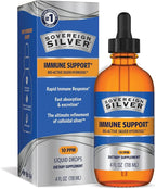 Sovereign Silver Immune Support - Colloidal Silver, Bio-Active Silver Hydrosol, 10 ppm, Liquid Dropper, 4 Fl Oz, (118 mL)