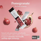 Korean Collagen Jelly Sticks - 25 Pomegranate Flavored Marine Collagen Peptide Snacks for Anti-Aging- Collagen Protein Sugar-Free, Travel Packs for Hair & Nail Strength