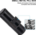 Pill Case 2 Times a Day - Portable Metal Pill Box Daily Waterproof Travel Pill Container, Pill Holder Organizer for Vitamin/Fish Oil/Supplements, 1 Pack Pill Box