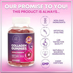 Collagen Peptides Gummies - 2500 mcg D-Biotin Per Serving - Hydrolyzed Protein Type I & III Multi Collagen Supplement with Vitamin C & Zinc - Support for Hair, Skin, Nails, Berry Flavor - 60 Gummies